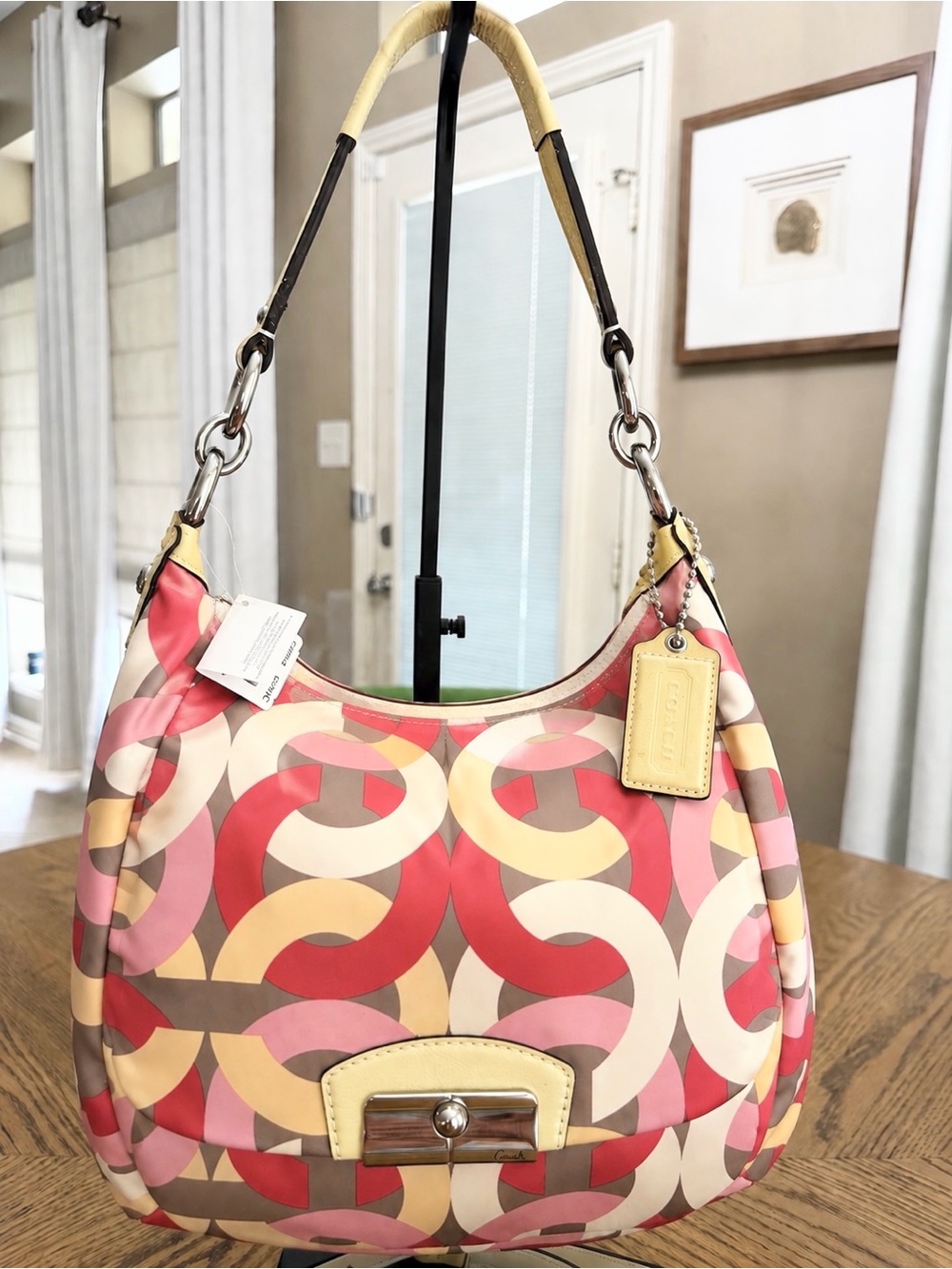 Coach Kristin Logo Chain Link Hobo Shoulder Bag